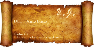 Uti Jusztusz névjegykártya
